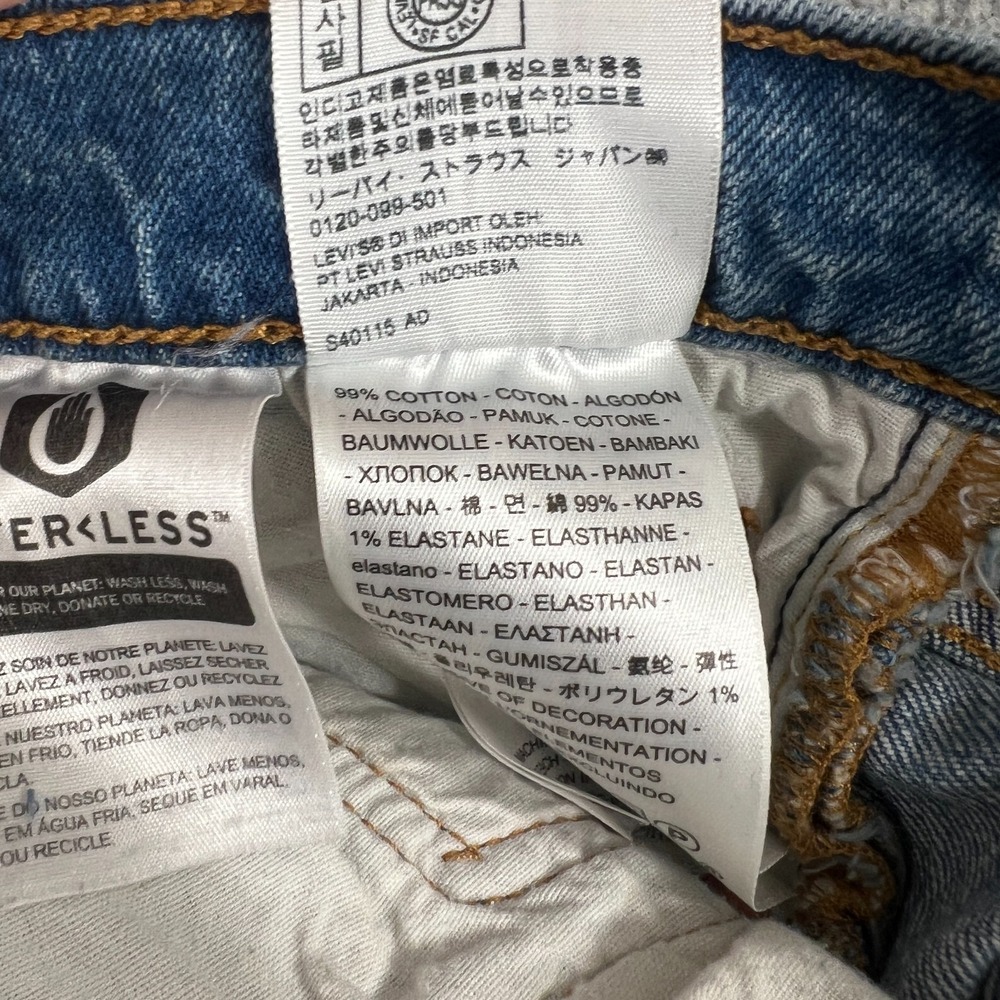 Levis 501 S Premium Jeans Womens 28x28 Blue Denim Button Fly Skinny Distressed - Picture 10 of 15